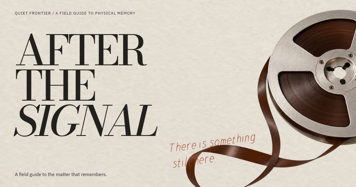 After the Signal title and illustrated magnetic tape reel
